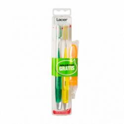 Lacer Duplo Lacer Cepillo Medio y Cepillo Viaje, 1 un