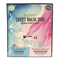 Technic Cosmetics - Dúo de mascarilla hidratante y calmante Sheet Mask Duo