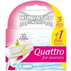 Wilkinson Recambio Quattro For Women, 3 un