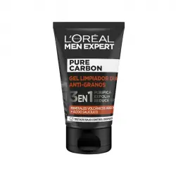 Loreal Paris - Gel limpiador diario anti-granos Pure Carbon Men Expert