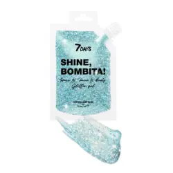 7DAYS - Glitter en gel para rostro, cabello y cuerpo Shine, Bombita! - 905: Brilliant Blue