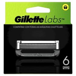 Gillette Recambios con Barra Exfoliante y Heated Razor 6 Recambios, 1 un