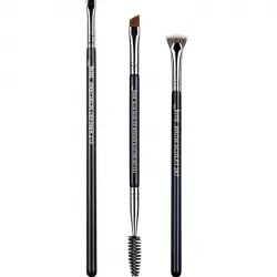 Jessup Beauty - Set de pinceles de cejas PRO 3 piezas - T326: Black/Silver