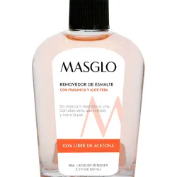Removedor De Esmalte Tradicional Con Fragancia Y Aloe Vera 60 ml Masglo