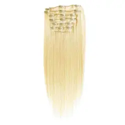 Fashiongirl - Extensiones Con Clip Fashiongirl #60 Rubio Platino - 65 Cm Extensiones de cabello 1 pieces Nude unisex