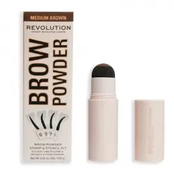 Revolution - Kit de cejas Brow Powder - Medium Brown