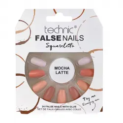 Technic Cosmetics - Uñas postizas False Nails Squareletto - Mocha Latte