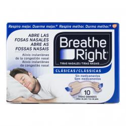 Breathe Right - 10 Tiras Nasales Clásicas Tamaño Grande