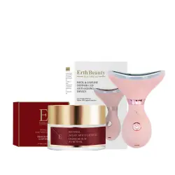 LED Cuello Mandíbula Rosa Duo Retinol Dispositivo de masaje facial eléctrico led definidor + hidratante