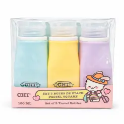 Set 3 Botes de Viaje Pastel Square 100 ml
