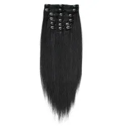 Fashiongirl - Extensiones Con Clip Fashiongirl #60 Rubio Platino - 65 Cm Extensiones de cabello 1 pieces Negro unisex