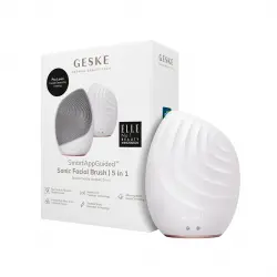 GESKE - Cepillo limpiador y masajeador facial Sonic 5 en 1 - White Rose Gold