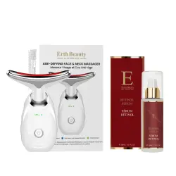 Masajeador Facial Cuello Duo Retinol Dispositivo de masaje facial eléctrico masajeador LED + sérum