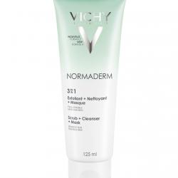 Vichy - Limpiador Normaderm 3 En 1: Exfoliante + Limpiador + Mascarilla 125 Ml