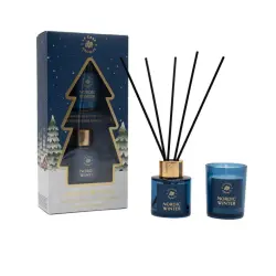 La Casa de los Aromas - *Navidad* - Set mikado + vela - Nordic Winter