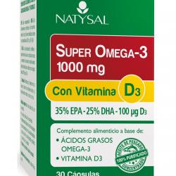 Natysal - Cápsulas Super Omega-3 1.000 Mg Con Vitamina D3 30 Uds
