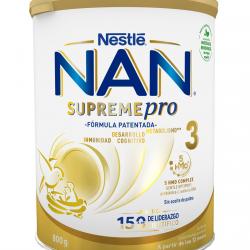 NESTLE - Leche De Crecimiento Premium Nan Supreme Pro 3 En Polvo 12 A 18 Meses 800 G Nestlé