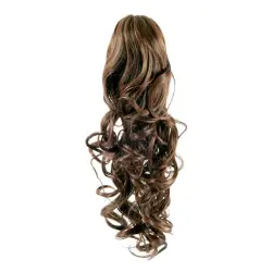Fashiongirl - Extensiones De Cabello Con Cola De Caballo Con Clip #6 Marrón Claro - Rizado Extensiones de cabello 1 pieces unisex