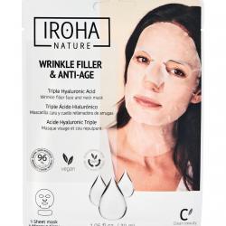 Iroha Nature - Mascarilla Cara Y Cuello Rellenadora De Arrugas De Triple Ácido Hialurónico