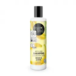 Organic Shop - Champú rellenador para cabello normal 280ml - Plátano y Jazmín