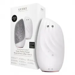 GESKE - Cepillo limpiador y masajeador facial Sonic Thermo Face-Lifter 8 en 1 - White Rose Gold