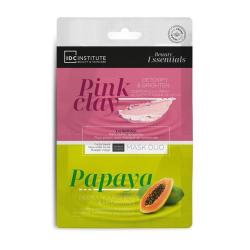 IDC INSTITUTE Beauty Essentials Pink Clay & Papaya 1 und Mascarilla Facial Duo