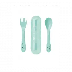 Juego De Cubiertos Con Estuche Verde