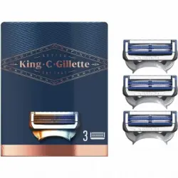King C. Gillette Gillette King C Recambio Afeitar Cuello, 3 un