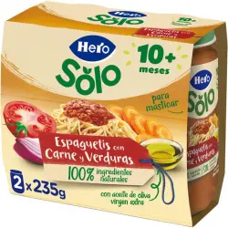 Solo Tarrito Espaguetis con Carne y Verduras +10 Meses 470 gr