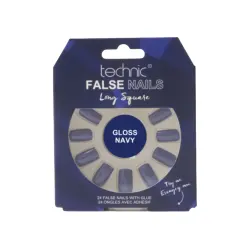 Technic Cosmetics - Uñas postizas False Nails Long Square - Gloss Navy