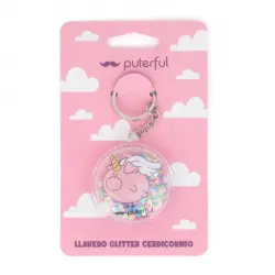 Llavero Glitter Cerdicornio