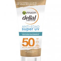 DELIAL - Crema Protectora Facial Anti-edad Super UV Con ácido Hialurónico FPS50 Garnier