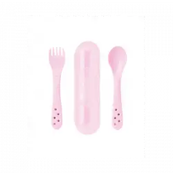 Juego De Cubiertos Con Estuche Rosa