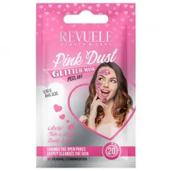 Pink Dust Glitter Mask Q10 y AHA Peel Off 15 ml