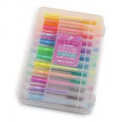 Set de Bolígrafos Gel Glitter y Flúor