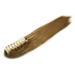 Fashiongirl - Extensiones De Cabello De Cola De Caballo Con Clip #27 Rubio Medio - Liso Extensiones de cabello 1 pieces Marrón claro unisex