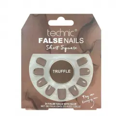 Technic Cosmetics - Uñas postizas False Nails Short Square - Truffle