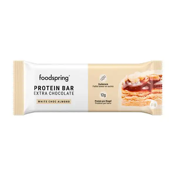 Barrita Proteica Extra Chocolate Chocolate Blanco Y Almendra - FOODSPRING - Comparador de precios