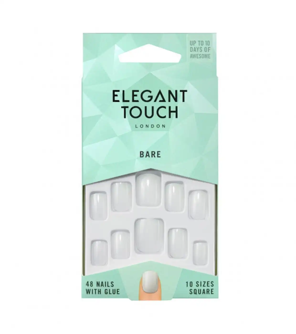 Elegant Touch - Uñas Postizas Totally Bare - 001: Square - Elegant Touch - Comparador de precios