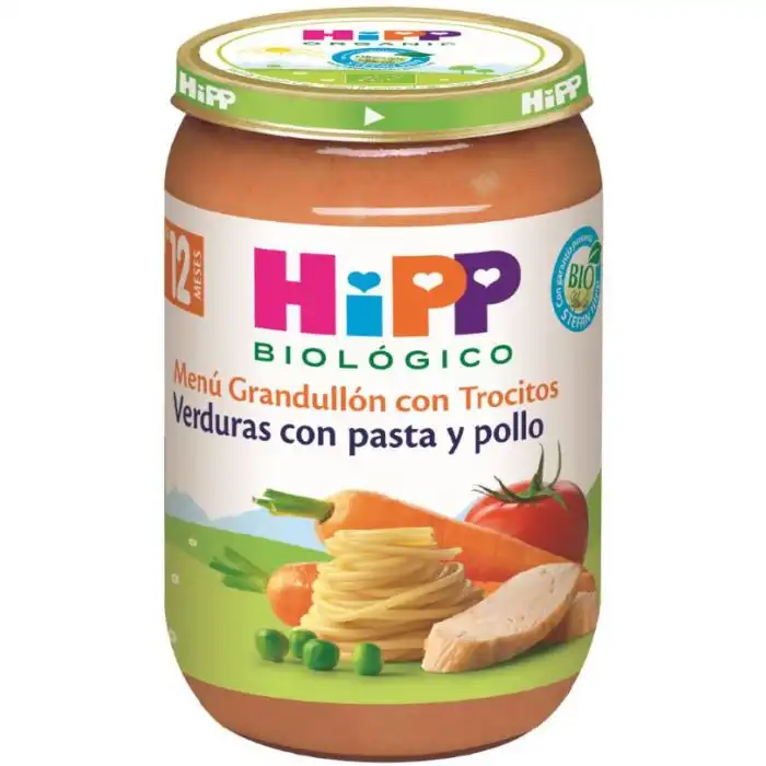 Tarrito de Verduras con Pasta y Pollo +12 Meses 220 gr - HiPP - Comparador de precios
