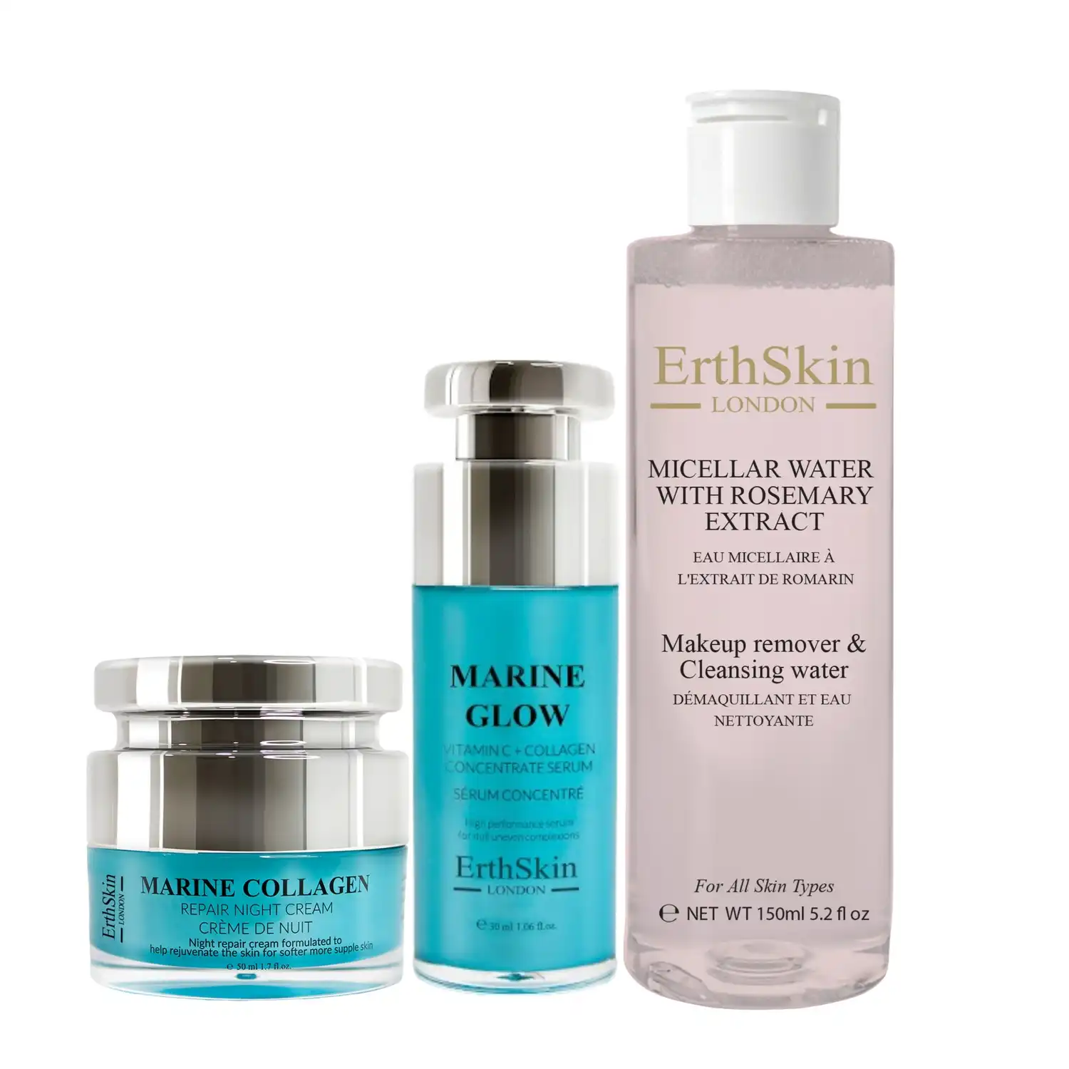 Trío marino Rosemary Glow Set de tratamiento facial - ErthSkin London - Comparador de precios
