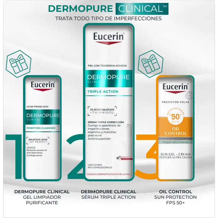 Pack Dermopure Serum Triple + Gel Limpiador + Oil Control 40 ml - Eucerin - Comparador de precios