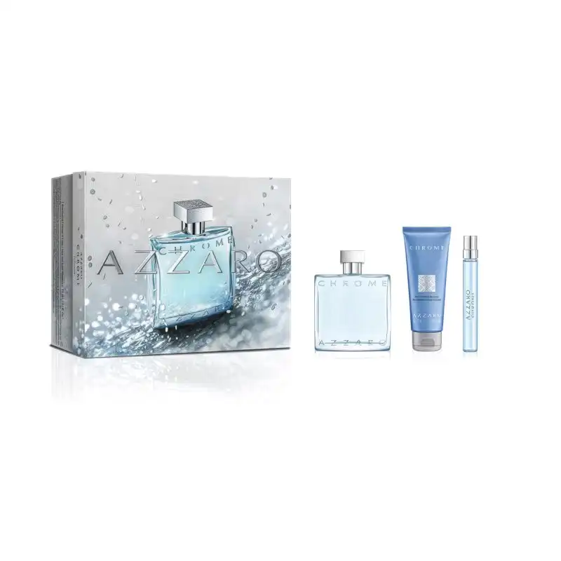Chrome Eau De Toilette Spring Set Eau De Toilette 100 Ml + 10 Ml + Gel De Ducha Y Champú 75 Ml - Azzaro - Comparador de precios