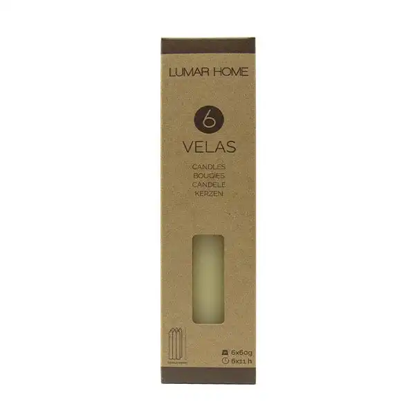 Estuche 6 Velas Crema - LUMAR HOME - Comparador de precios
