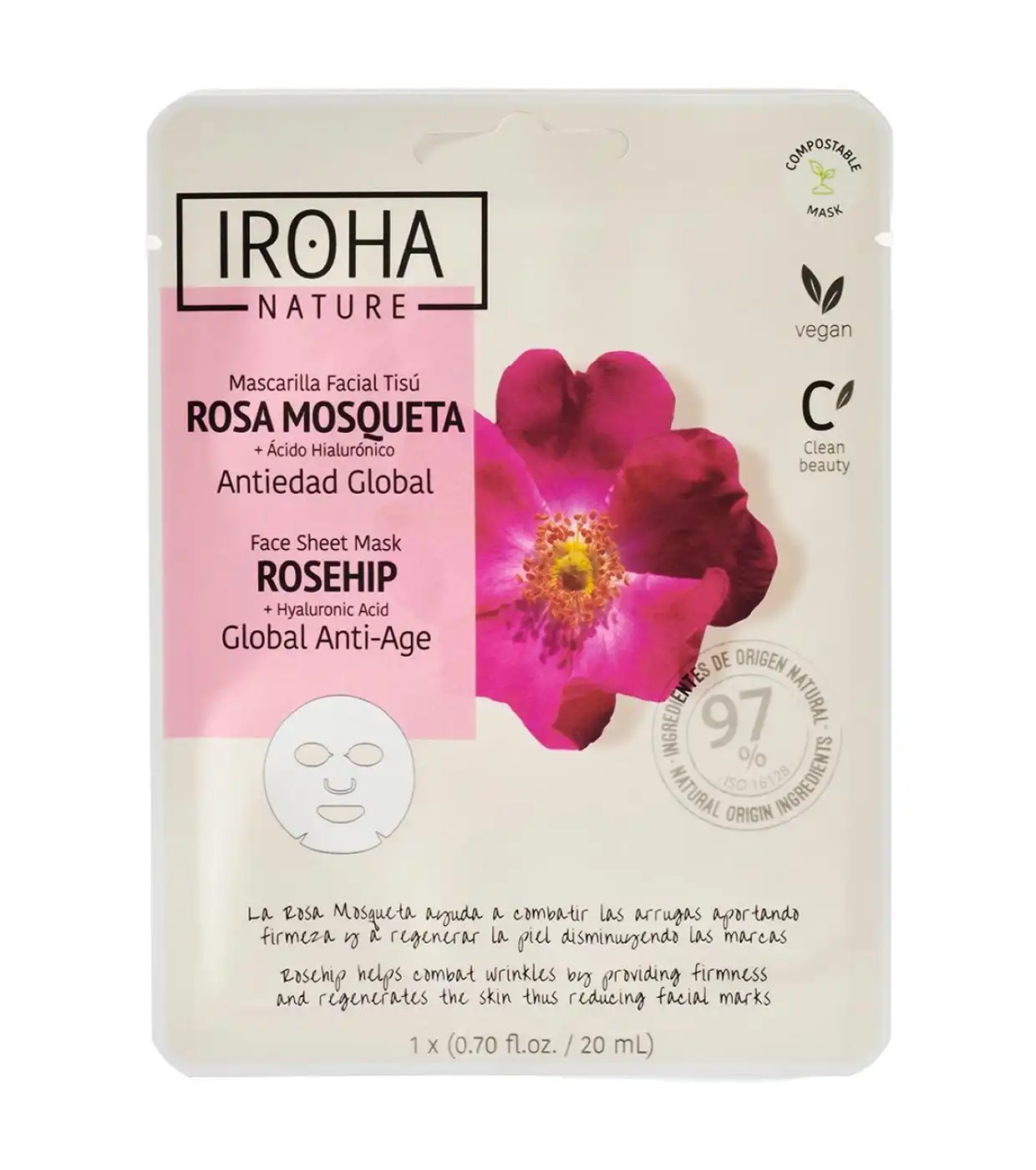 Iroha Nature - Mascarilla facial Tisú Antiedad Global - Rosa Mosqueta - Iroha Nature - Comparador de precios
