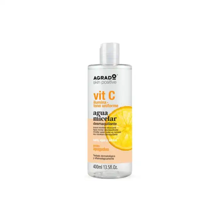 Agua Micelar Desmaquillante Vit C 400 ml - Agrado - Comparador de precios