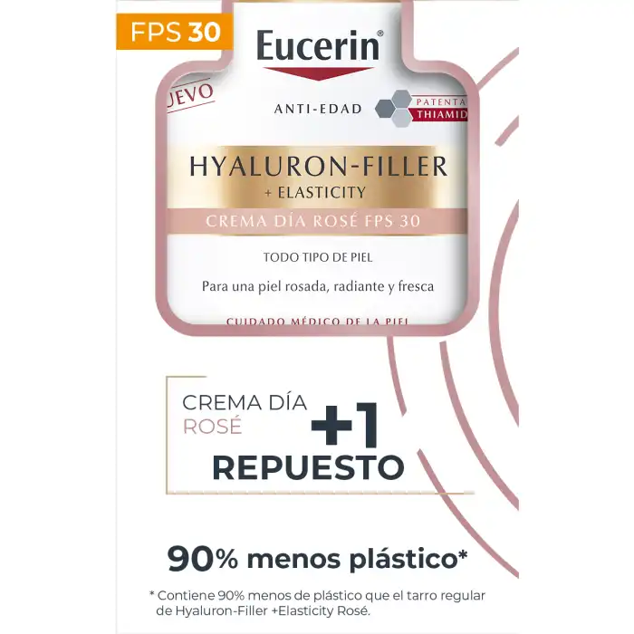 Crema Hyaluron-Filler + Elasticity Día Rosé SPF30 + Refill 50 ml - Eucerin - Comparador de precios