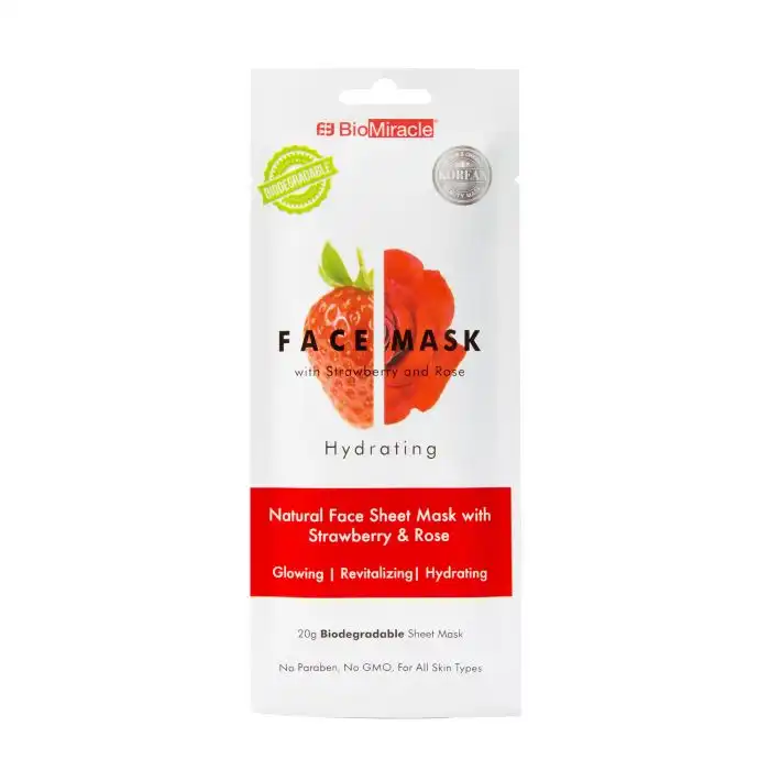 Mascarilla Facial Hidratante con Fresa y Rosas 20 gr - BIOMIRACLE - Comparador de precios