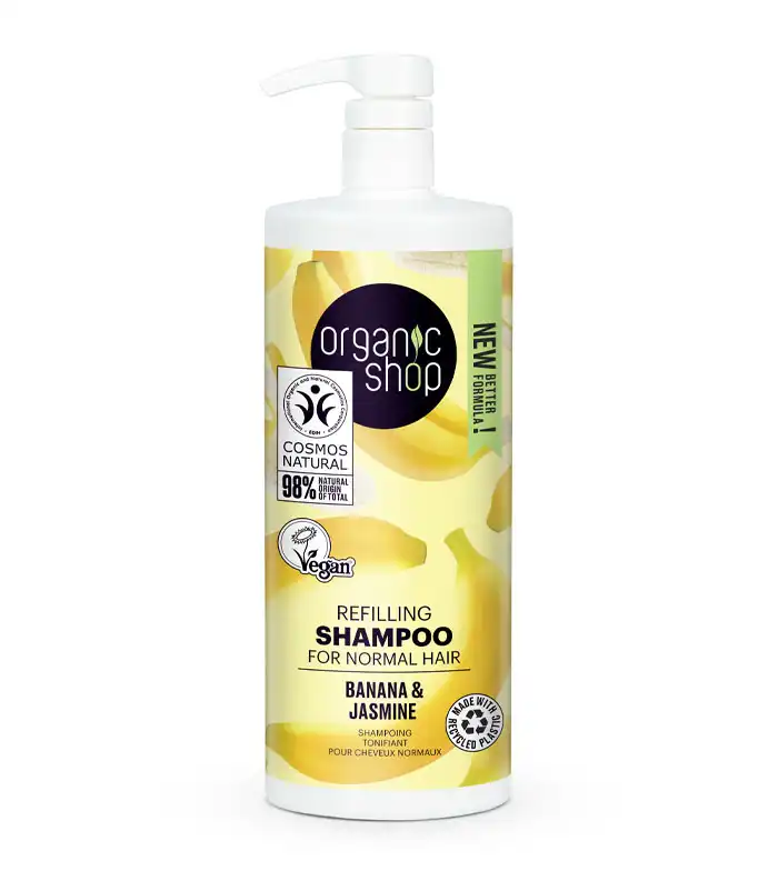 Organic Shop - Champú rellenador para cabello normal 1000ml - Plátano y Jazmín - Organic Shop - Comparador de precios