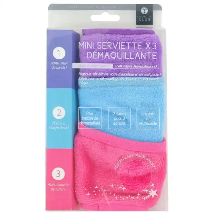 Set 3 Toallas Desmaquillantes - Cosmetic Club - Comparador de precios